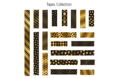 Black and golden tapes vector of collection