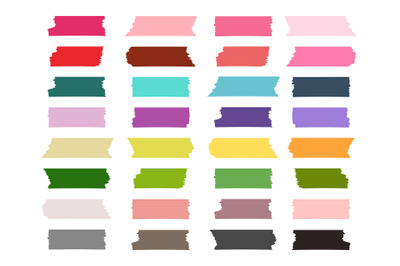 Mini washi tape strips colorful vector collection