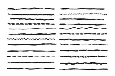 Sketch lines. Pencil textured doodle freehand line strokes chalk scrib