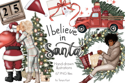 I Believe In Santa Clipart &amp; Pattern