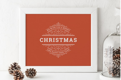 Christmas saying design with ornament decoration. Holiday wish, cut fi