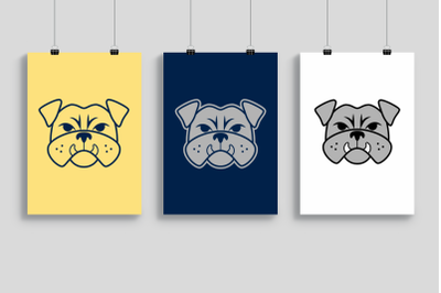 English Bulldog Face | SVG | PNG | DXF | EPS