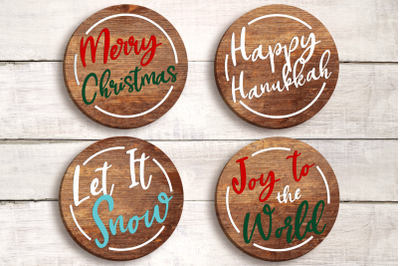 Christmas and Hanukkah Circle Set | SVG | PNG | DXF | EPS