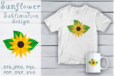 Sunflower sublimation design. Sunflower SVG.