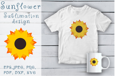 Sunflower SVG. Sublimation design sunflower PNG, SVG files.