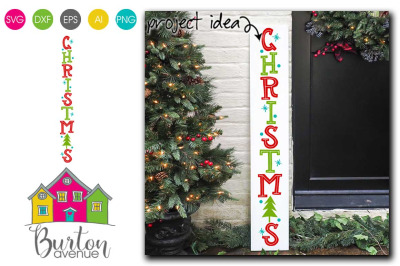 Christmas Porch Sign Vertical SVG File | Christmas SVG File