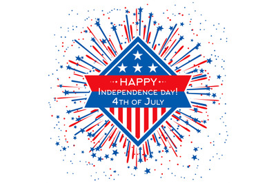 Happy Independence Day banner template. Vector 4th July background wit