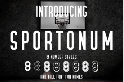 SPORTONUM - Jersey Number and Tall Display font