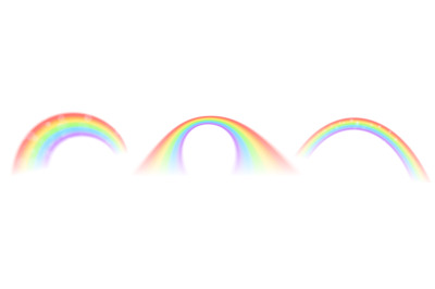 Rainbow vector icons isolated on white background