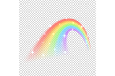 Shine rainbow vector isolated on transparent background