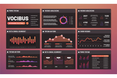 Presentation templates vector, infographic dashboards. Modern infograp