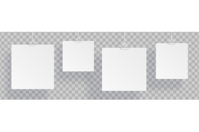 White realistic blank vector isolated on transparent background. Ads b