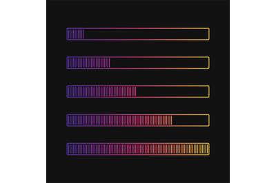 Loading progress bar vector isolated on black background