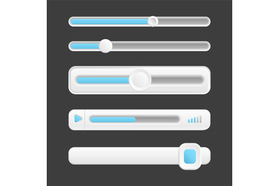 Web buttons, vector interface sliders of collection