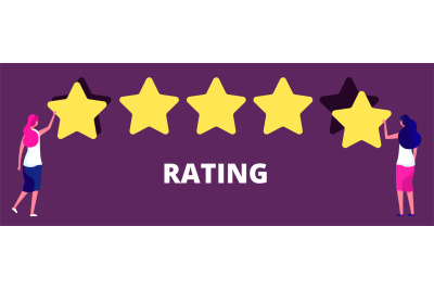 Girls giving five star rank. Best work quality, feedback or rating vec