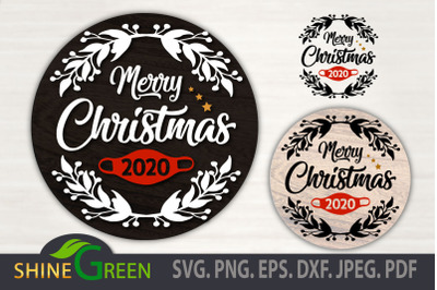 Christmas 2020 SVG - Hand Drawn Floral Ornament SVG Mask