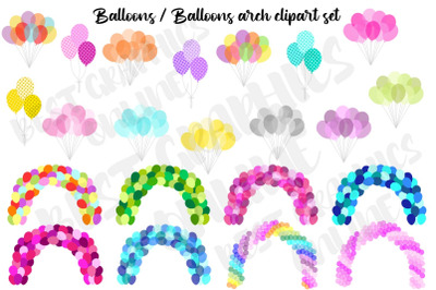 Party Balloons Clipart Set Balloon Arch