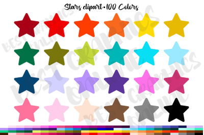 100 Stars Clipart Set Planner Sticker