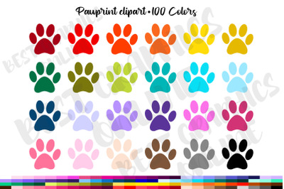 Pawprint Clipart Set Dog Cat Paw Prints