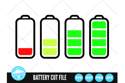 Low Battery SVG | Full Charge Battery SVG | Low Battery Clip Art