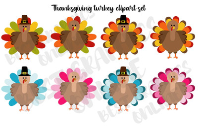 Thanksgiving Turkey Clipart Graphics