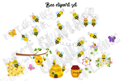 Flying Bumble Bees Clip Art