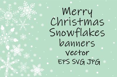 Merry Christmas snowflakes banner. Snowflakes banner SVG