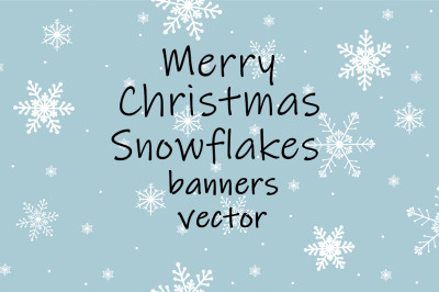 Merry Christmas snowflakes banner. Snowflakes banner SVG