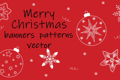 Merry Christmas banner. Merry Christmas pattern vector