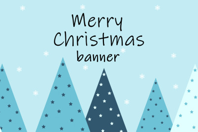 Christmas trees banner vector. Christmas trees banner SVG