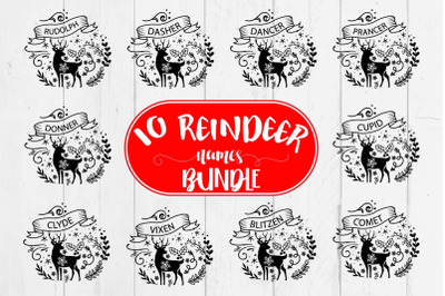 Reindeer Names Svg Bundle