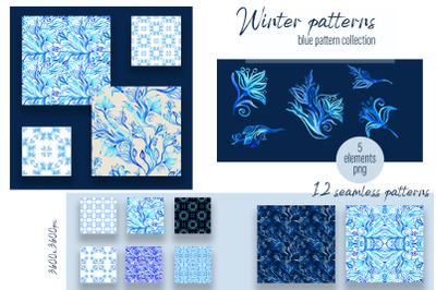 Winter blue digital paper