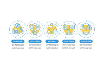 Indian religious holidays vector infographic template