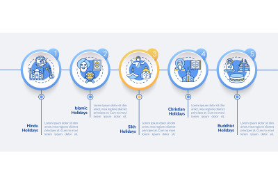 Indian religious holidays vector infographic template