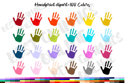 100 Kids Hand Prints Planner Clipart Set