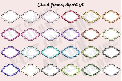 Cloud Frames Clipart Graphics Set