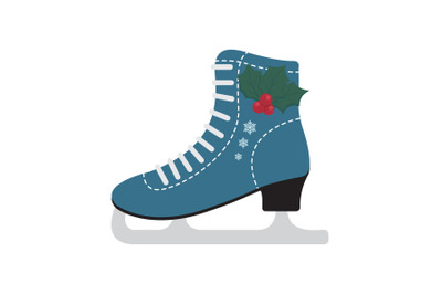 Christmas Ice Skate Shoes Vector Illustration