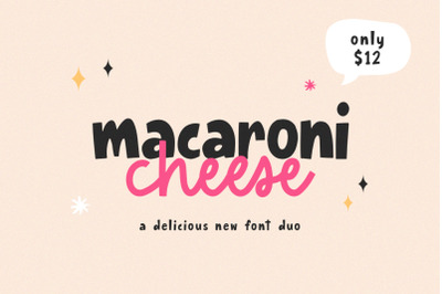Macaroni Cheese Font Duo (Crafter Fonts, Kids Fonts, Hand Drawn Fonts)