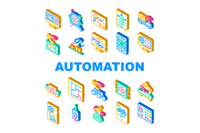 Automation Engineer Collection Icons Set Vector