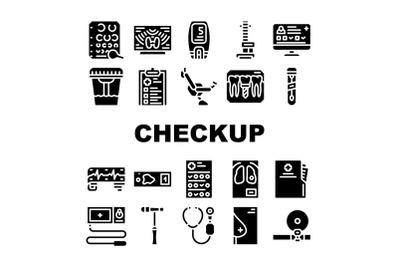 Medical Checkup Health Collection Icons Set Vector