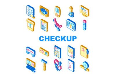 Medical Checkup Health Collection Icons Set Vector