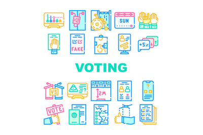 Voting And Elections Collection Icons Set Vector