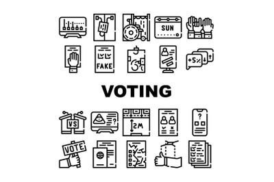 Voting And Elections Collection Icons Set Vector