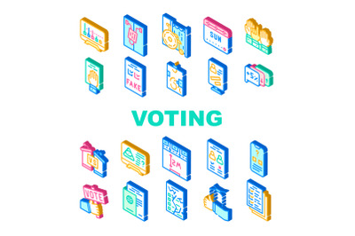 Voting And Elections Collection Icons Set Vector