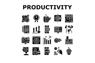 Productivity Manage Collection Icons Set Vector