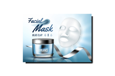 Facial Mask Spa Cosmetic Promotional Poster Vector