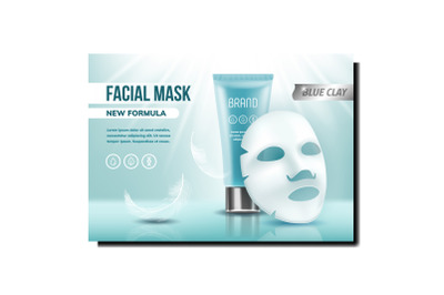 Facial Mask And Cream Creative Promo Banner Vector