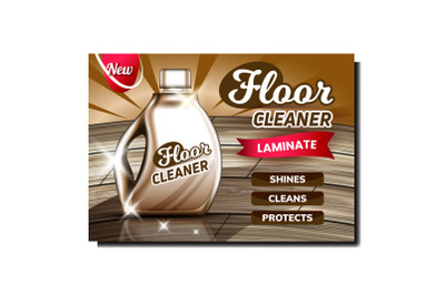 Laminate Floor Cleaner Promotional Banner Vector