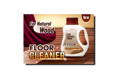 Floor Cleaner Creative Advertising Poster Vector