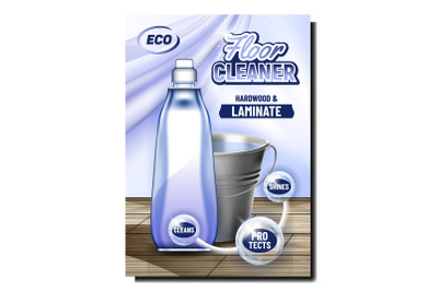 Floor Cleaner Eco Product Promo Banner Vector